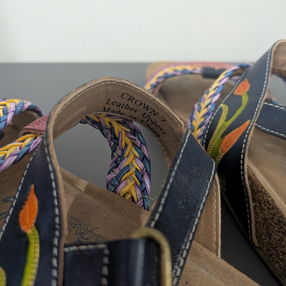 Corkys Multicolor Braided Strap Wedge Sandals - Picture 5 of 8